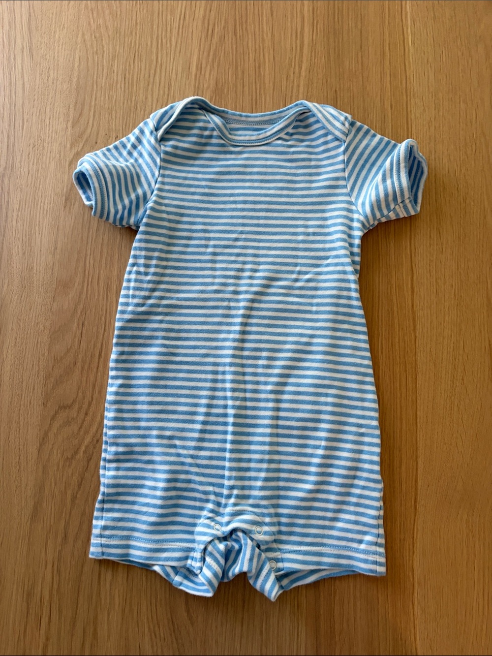 Primary Blue & White Striped One-Piece Bodysuit